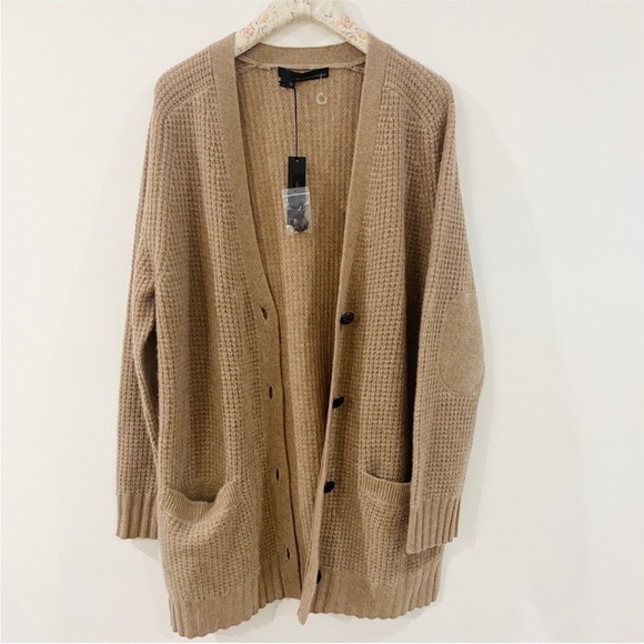 360 Cashmere wool and cashmere waffle knitted grandpa cardigan NEW - Picture 2 of 7
